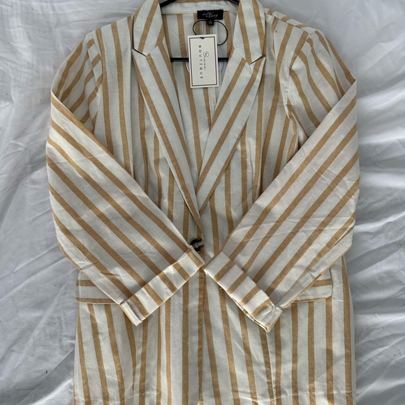 Jackets & Blazers - Striped Linen Blazer